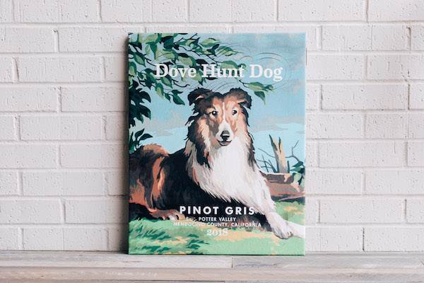 Dove Hunt Dog Wrapped Canvas - Pinot Gris