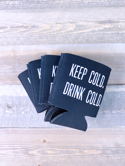 Keep Cold Drink Cold Koozie Small Black S/4