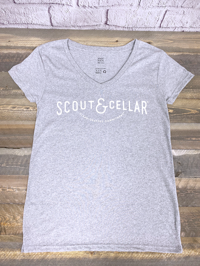 V-Neck Tee Shirt Light Gray